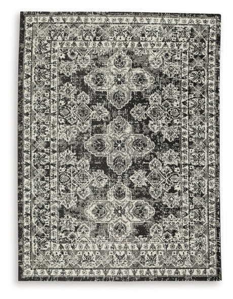 Glennisman Black/Gray/Ivory Medium Rug from Ashley - Luna Furniture