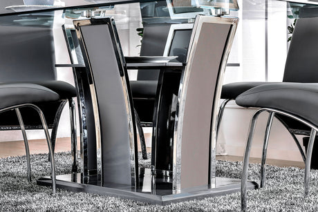 Glenview Gray/Chrome Dining Table, Gray from Furniture of America - Luna Furniture