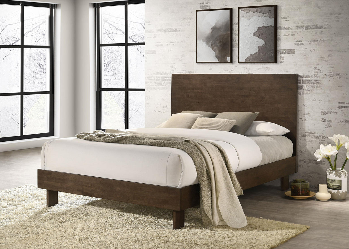 Glenwood Warm Brown 48-inch Eastern King Platform Panel Bed from Coaster - Luna Furniture