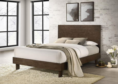 Glenwood Warm Brown 48-inch Eastern King Platform Panel Bed from Coaster - Luna Furniture