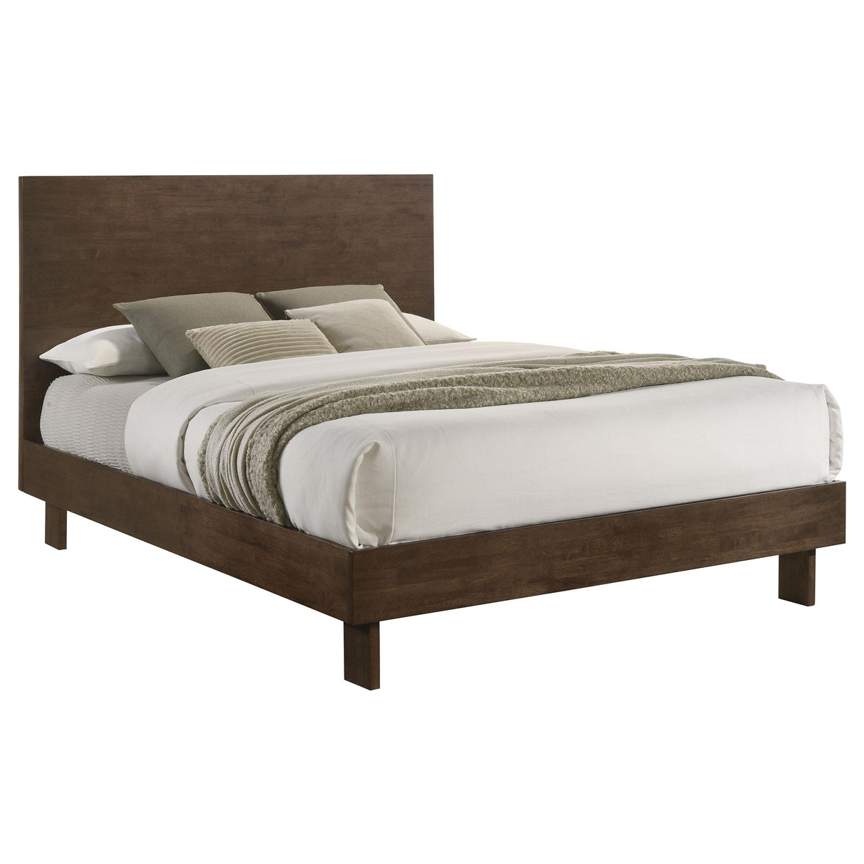 Glenwood Warm Brown 48-inch Eastern King Platform Panel Bed from Coaster - Luna Furniture