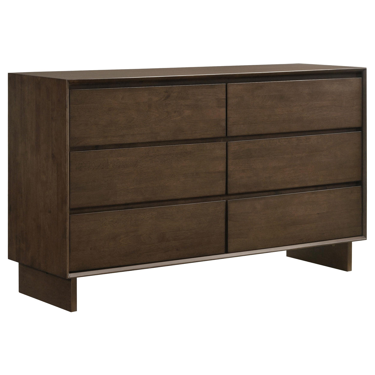 brown horizontal dresser Skugga 70" Oak 9-Drawer Dresser