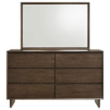 Glenwood Warm Brown 6-Drawer Dresser and Mirror from Coaster - Luna Furniture