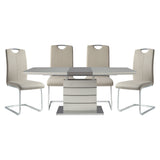 Glissand Chrome Metal/Gray 5-Piece 71" Extendable Dining Set from Homelegance - Luna Furniture