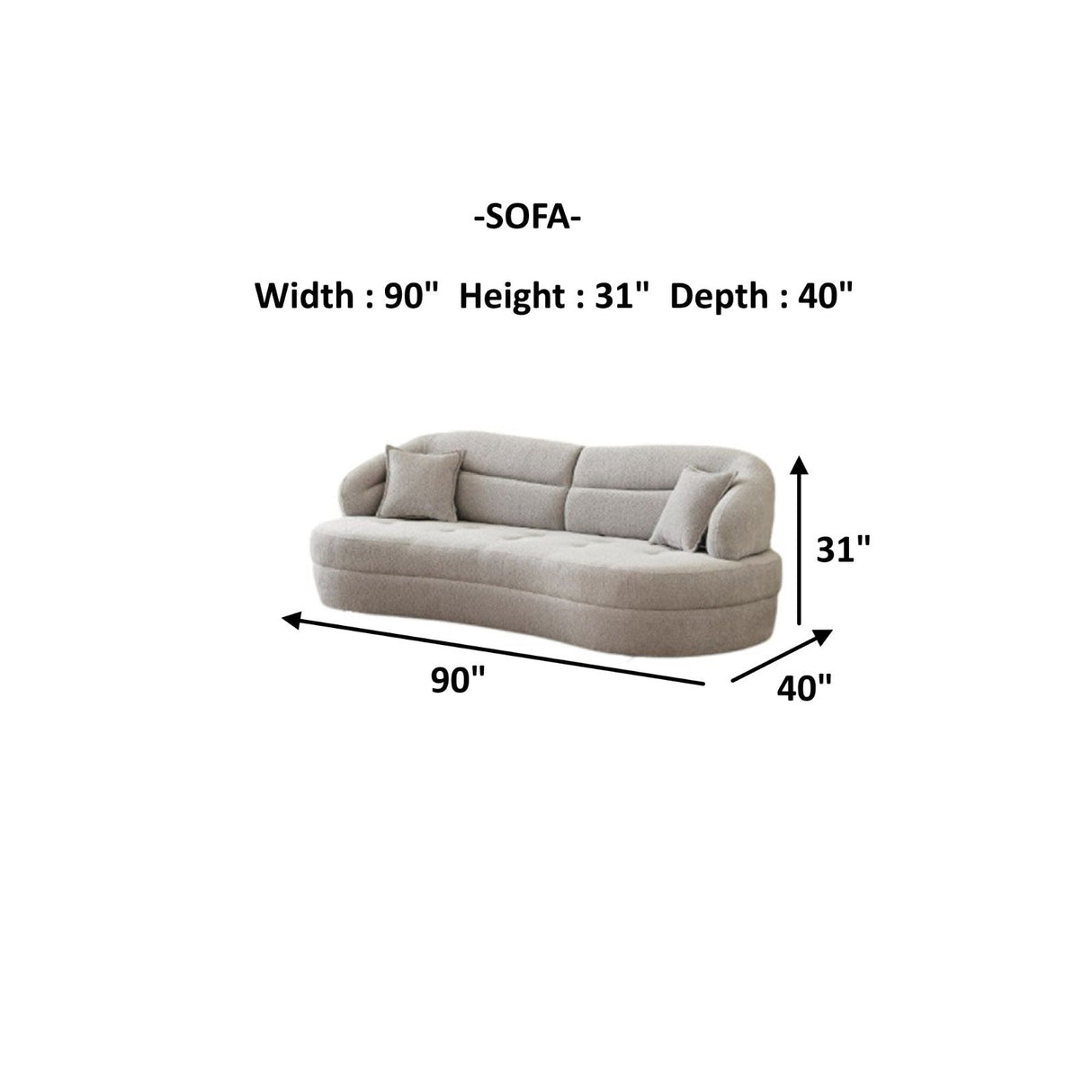 Gloria Cream Convertible Sofa from Furnia - Luna Furniture