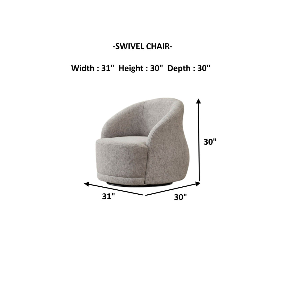 Gloria Cream Swivel Chair from Furnia - Luna Furniture