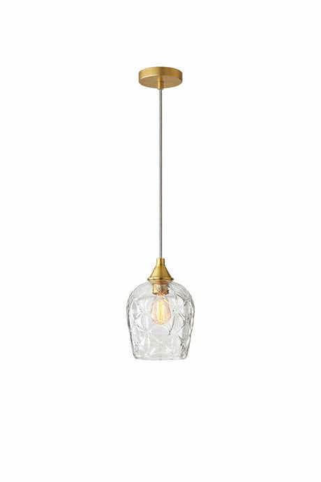 Glowline Pendant Lamp - Gold and Clear from Ashcroft Furniture - Luna Furniture