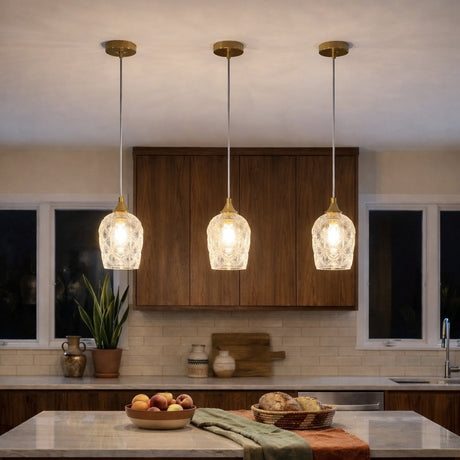 Glowline Pendant Lamp - Gold and Clear from Ashcroft Furniture - Luna Furniture