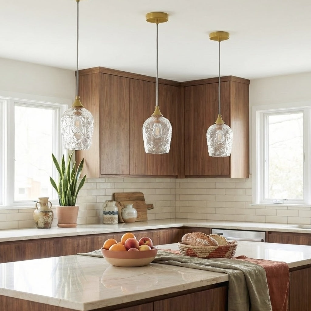 Glowline Pendant Lamp - Gold and Clear from Ashcroft Furniture - Luna Furniture