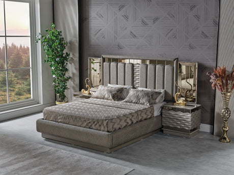 Gokce Queen Bed Frame With Headboard from Furnia - Luna Furniture