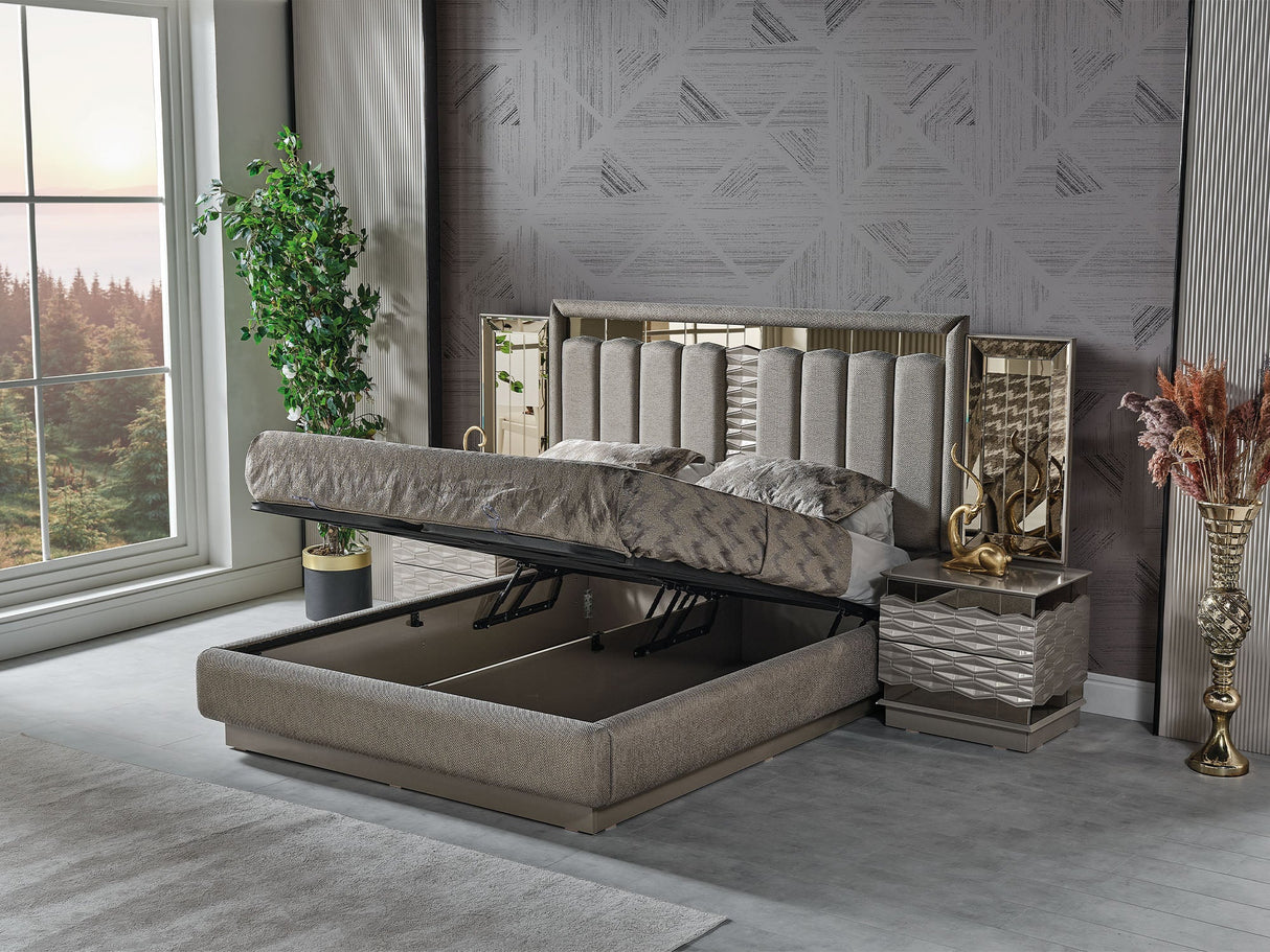 Gokce Queen Bed Frame With Headboard from Furnia - Luna Furniture