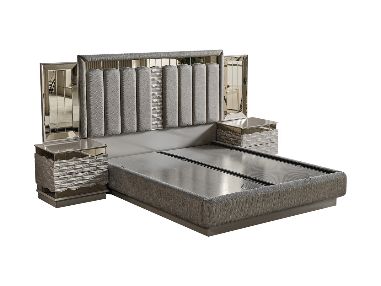 Gokce Queen Bed Frame With Headboard from Furnia - Luna Furniture