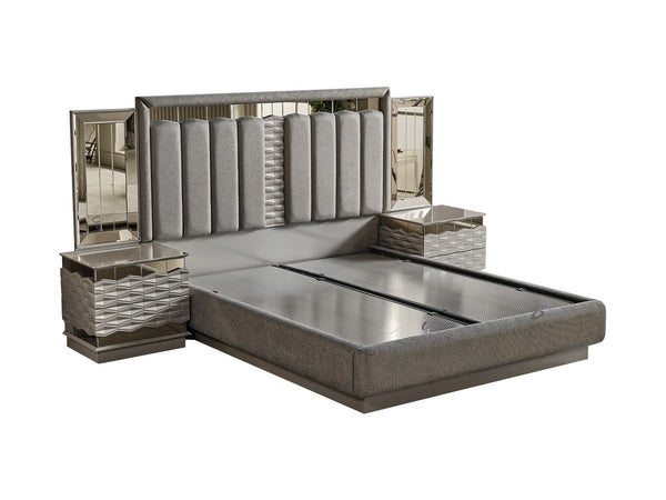 Gokce King Bed Frame With Headboard
