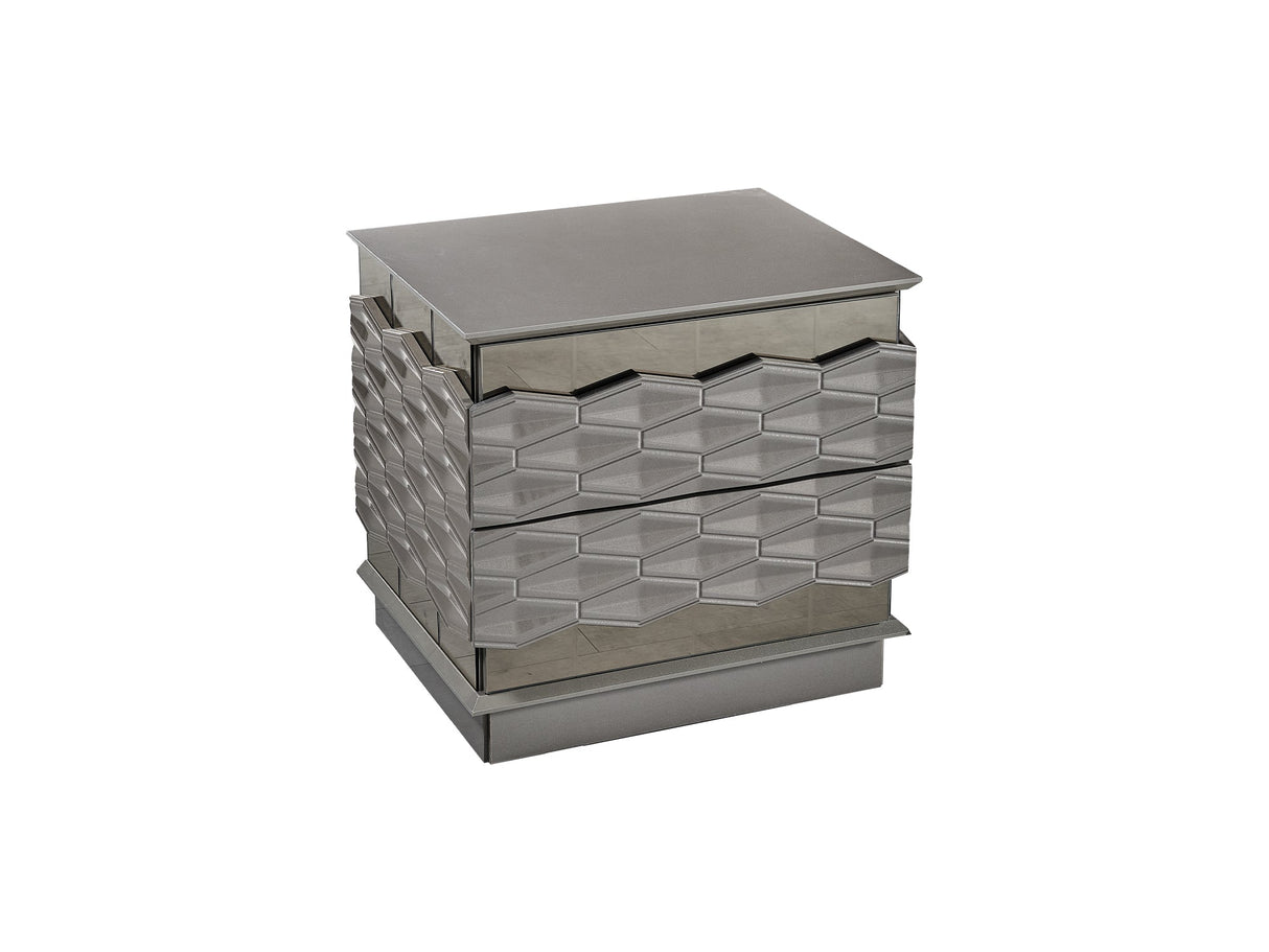 Gokce Nightstand With Back Mirror from Furnia - Luna Furniture