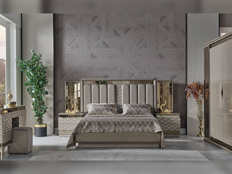 Gokce King Bed Frame With Headboard from Furnia - Luna Furniture