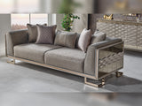 Gokce 4-pieces (2 Sofa & 2 Chair) Livingroom Set in Grey from Furnia - Luna Furniture