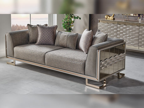 Gokce 4-pieces (2 Sofa & 2 Chair) Livingroom Set in Grey from Furnia - Luna Furniture