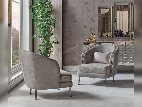 Gokce 4-pieces (2 Sofa & 2 Chair) Livingroom Set in Grey from Furnia - Luna Furniture