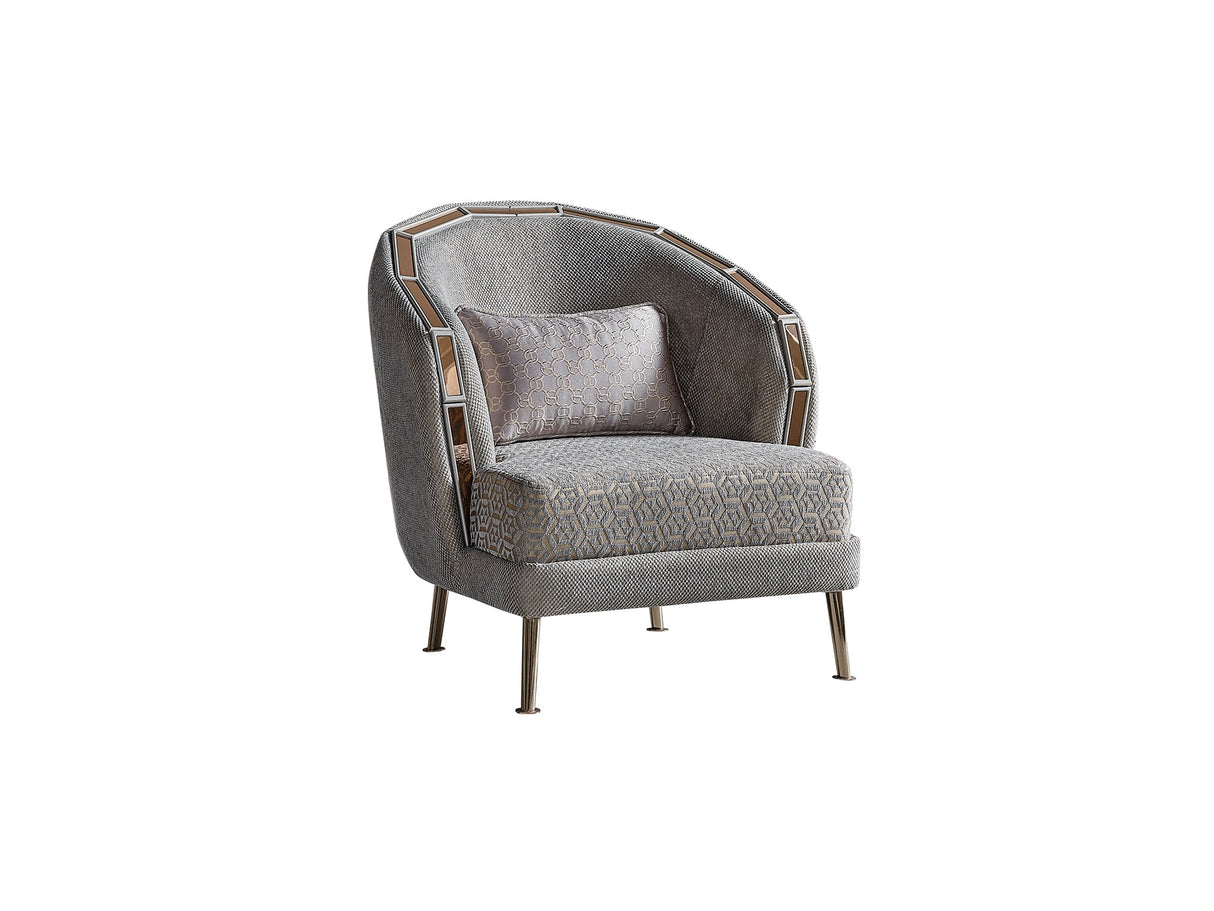 Gokce 4-pieces (2 Sofa & 2 Chair) Livingroom Set in Grey from Furnia - Luna Furniture