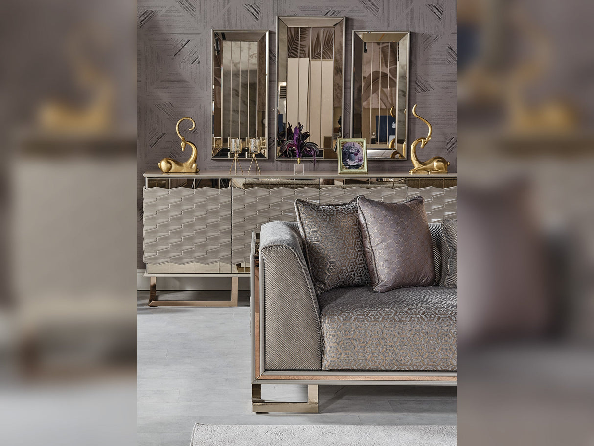 Gokce Stationary Sofa in Grey from Furnia - Luna Furniture