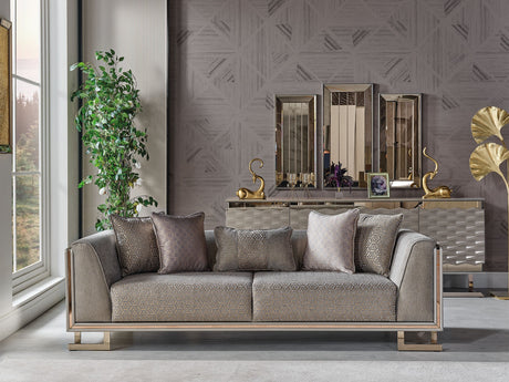 Gokce Stationary Sofa in Grey from Furnia - Luna Furniture