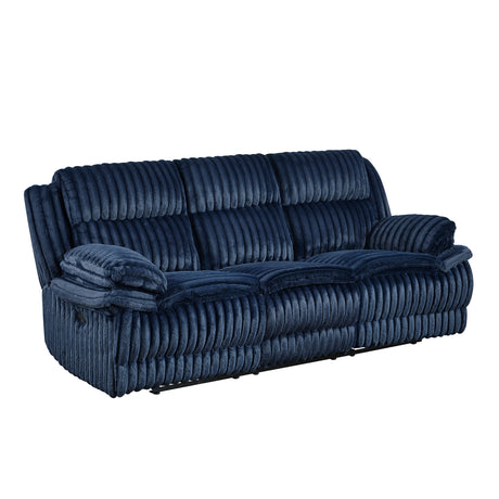 Goodland Blue Double Reclining Sofa from Homelegance - Luna Furniture