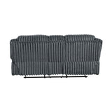 Goodland Dark Gray Double Reclining Loveseat with Center Console from Homelegance - Luna Furniture