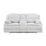 Goodland Gray Double Reclining Loveseat with Center Console from Homelegance - Luna Furniture