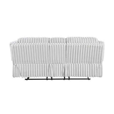 Goodland Gray Double Reclining Loveseat with Center Console from Homelegance - Luna Furniture