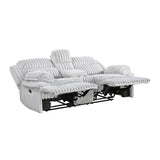 Goodland Gray Double Reclining Loveseat with Center Console from Homelegance - Luna Furniture