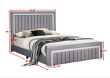 Goodline Gray Velvet Upholstered Twin Bed from Happy Homes - Luna Furniture