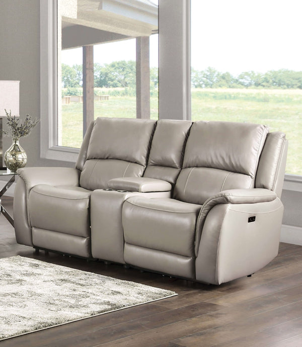 Gorgius Light Gray Power Loveseat