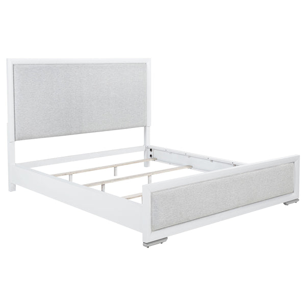 Gracemont Gray and White 57-inch California King Panel Bed