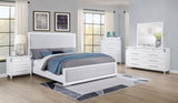 Gracemont Gray and White 57-inch California King Panel Bed from Coaster - Luna Furniture