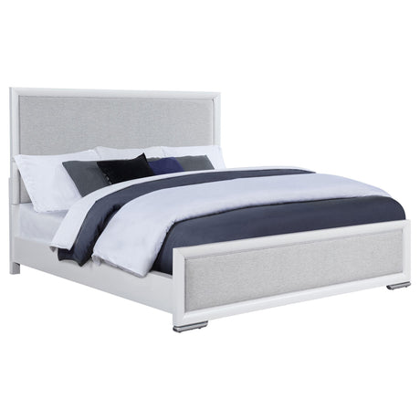 Gracemont Gray and White 57-inch Eastern King Panel Bed from Coaster - Luna Furniture