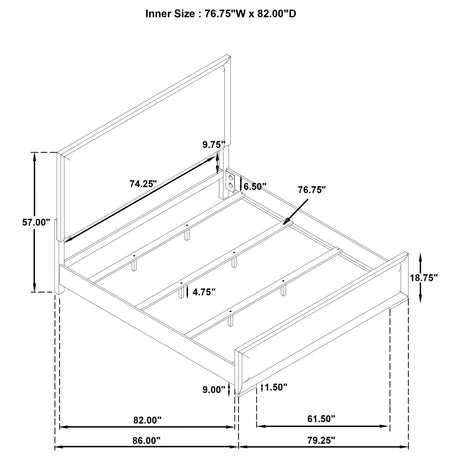Gracemont Gray and White 57-inch Eastern King Panel Bed from Coaster - Luna Furniture
