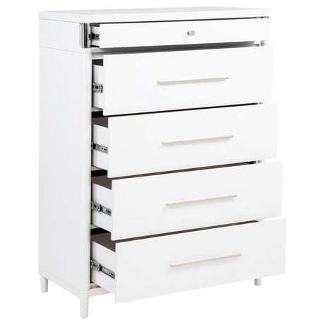 Gracemont White 5-Drawer Bedroom Chest of Drawers from Coaster - Luna Furniture