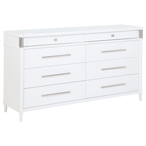 Gracemont White 8-Drawer Bedroom Dresser Cabinet