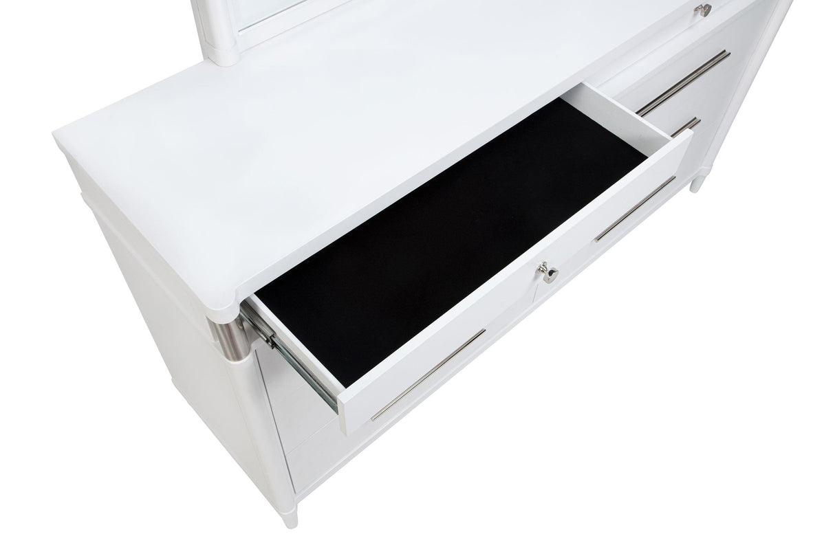 Gracemont White 8-Drawer Bedroom Dresser with Mirror from Coaster - Luna Furniture