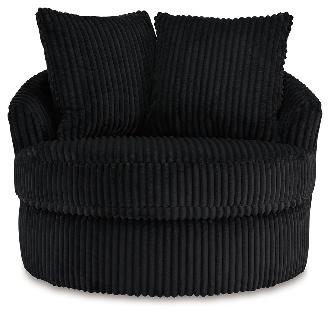 Gramwell Onyx Oversized Swivel Accent Chair from Ashley - Luna Furniture