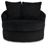 Gramwell Onyx Oversized Swivel Accent Chair from Ashley - Luna Furniture