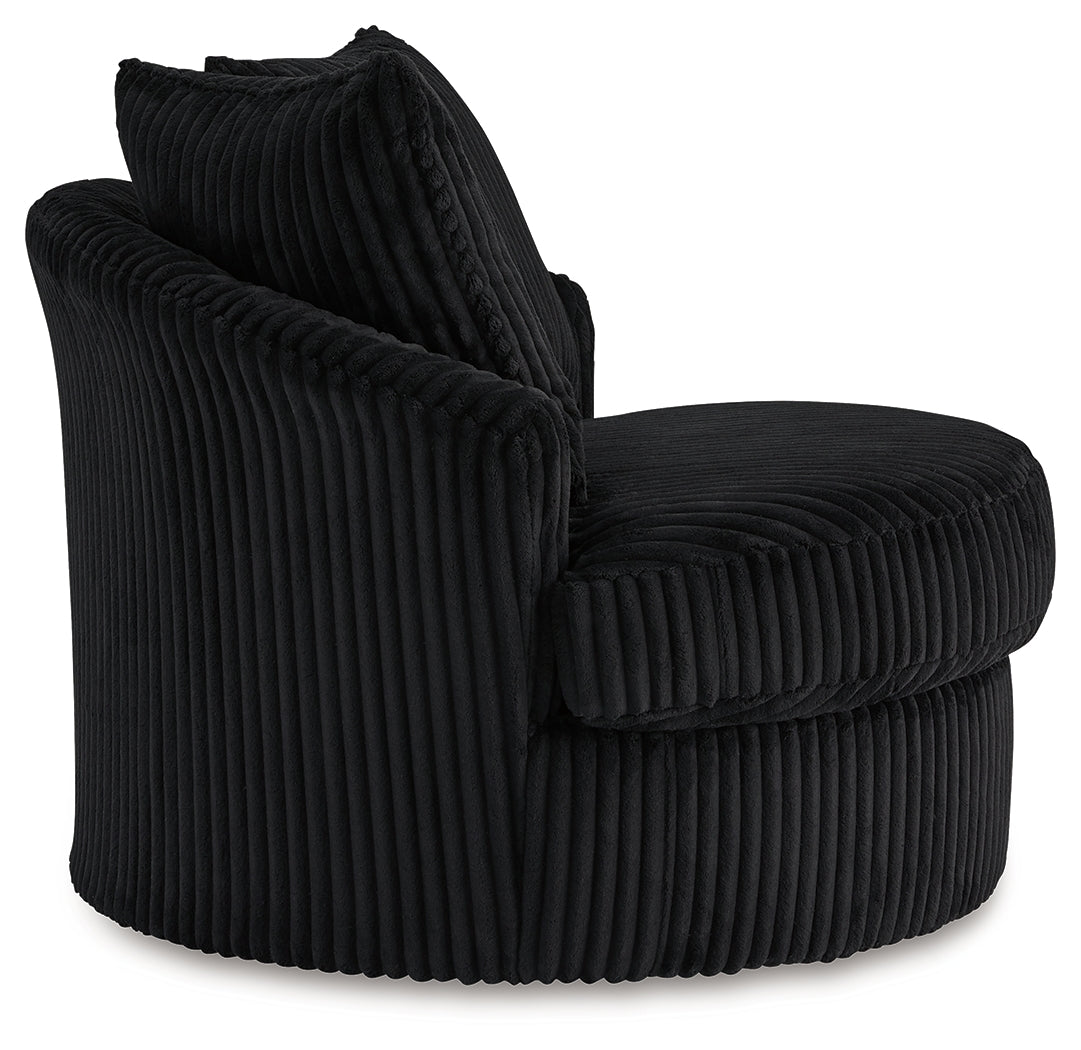 Gramwell Onyx Oversized Swivel Accent Chair from Ashley - Luna Furniture