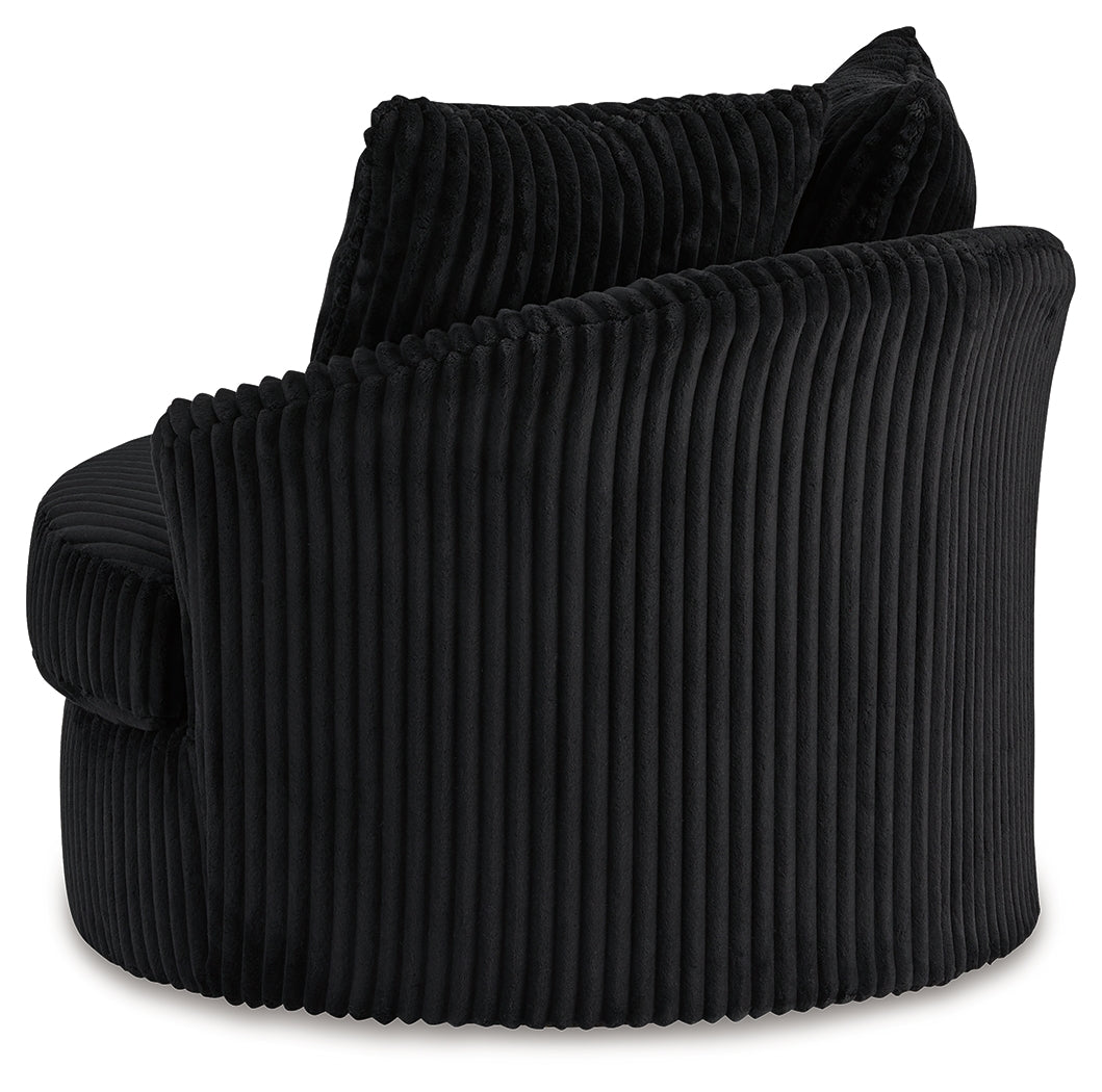 Gramwell Onyx Oversized Swivel Accent Chair from Ashley - Luna Furniture