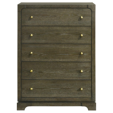 Gran Park Dark Cocoa 5-Drawer Bedroom Chest from Coaster - Luna Furniture