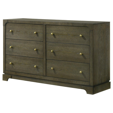 Gran Park Dark Cocoa 6-Drawer Dresser from Coaster - Luna Furniture