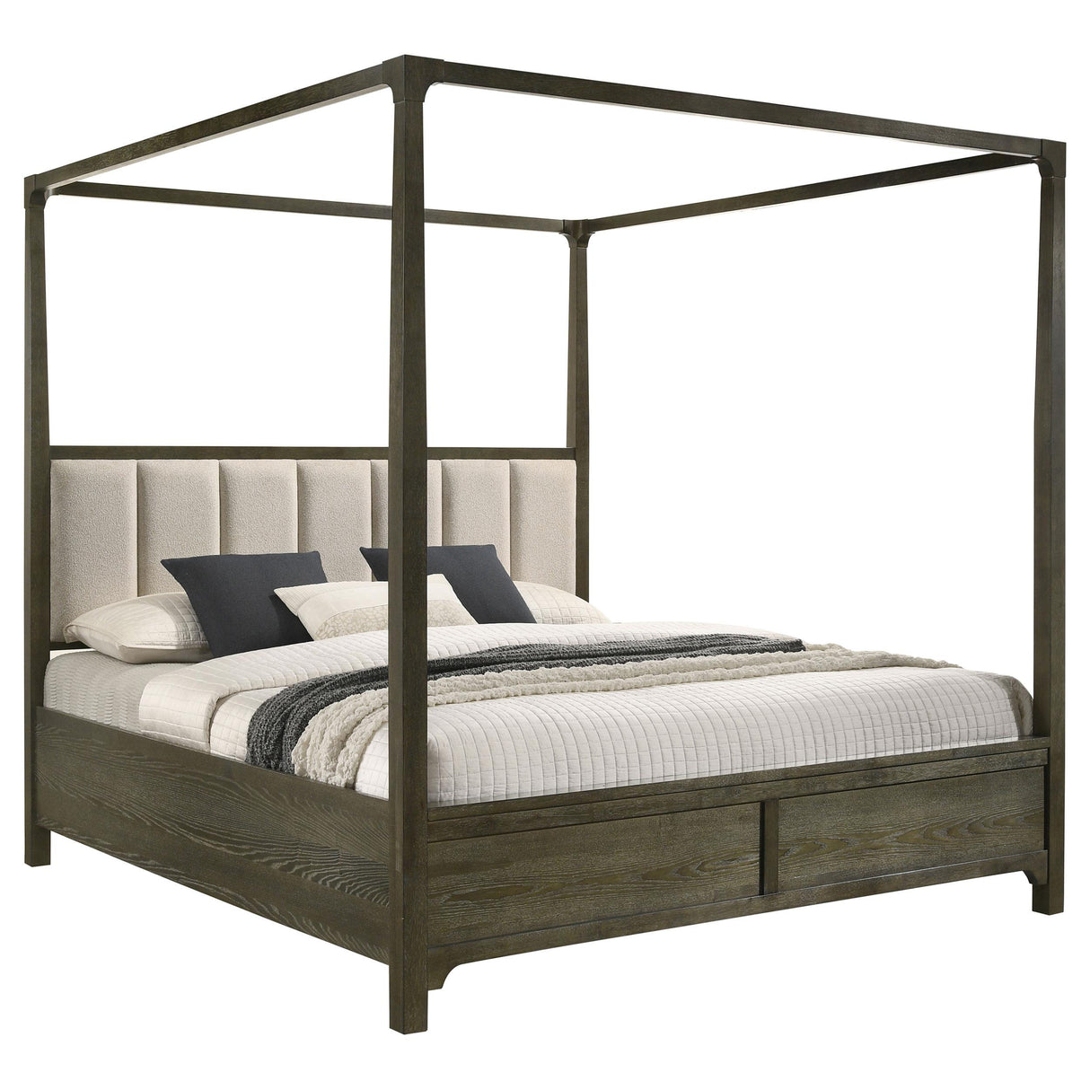 Gran Park Dark Cocoa Queen Four Poster Canopy Bed from Coaster - Luna Furniture
