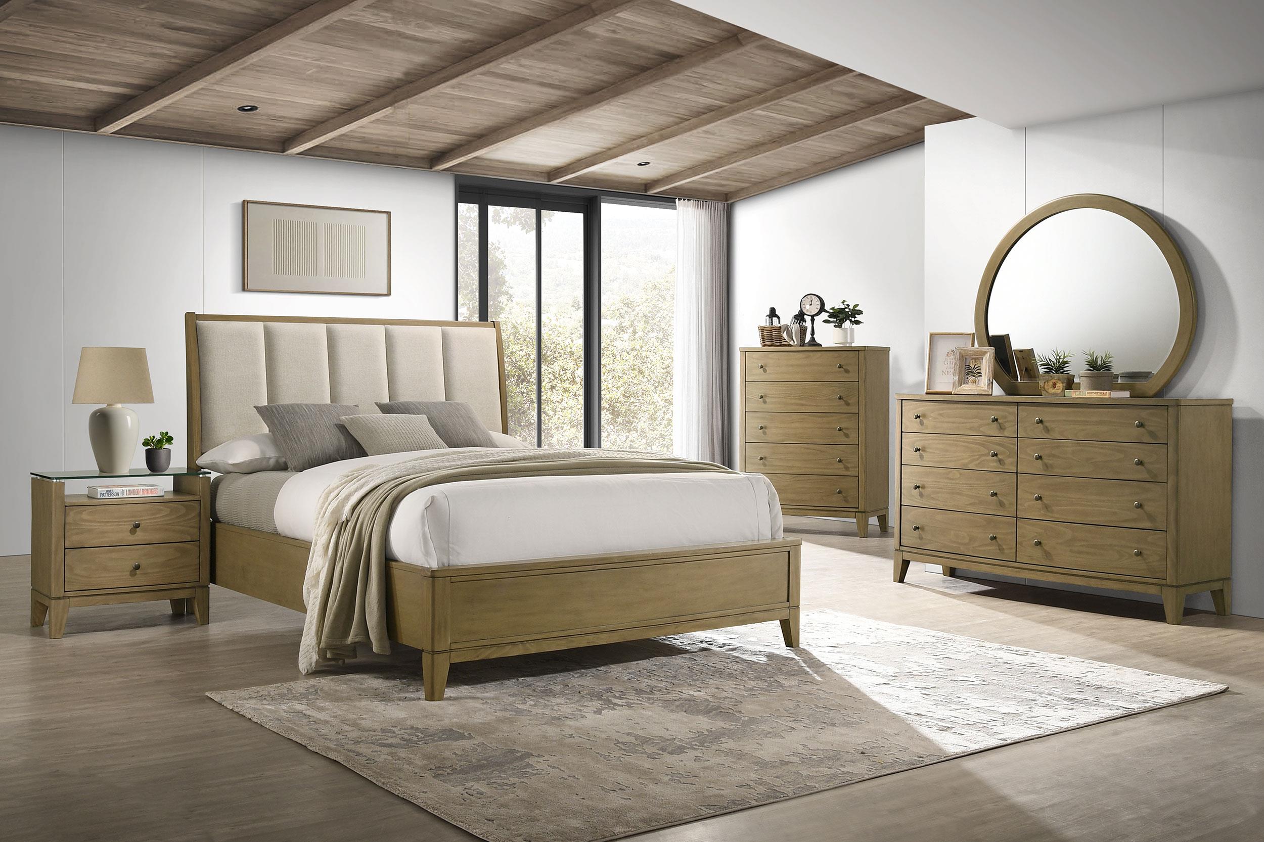 【CINAMOD】 RIB SET CAMI グリーン×ブラウン　ホルターネック Granada Natural Pine 5-Piece Eastern King Bedroom Set – Luna Furniture