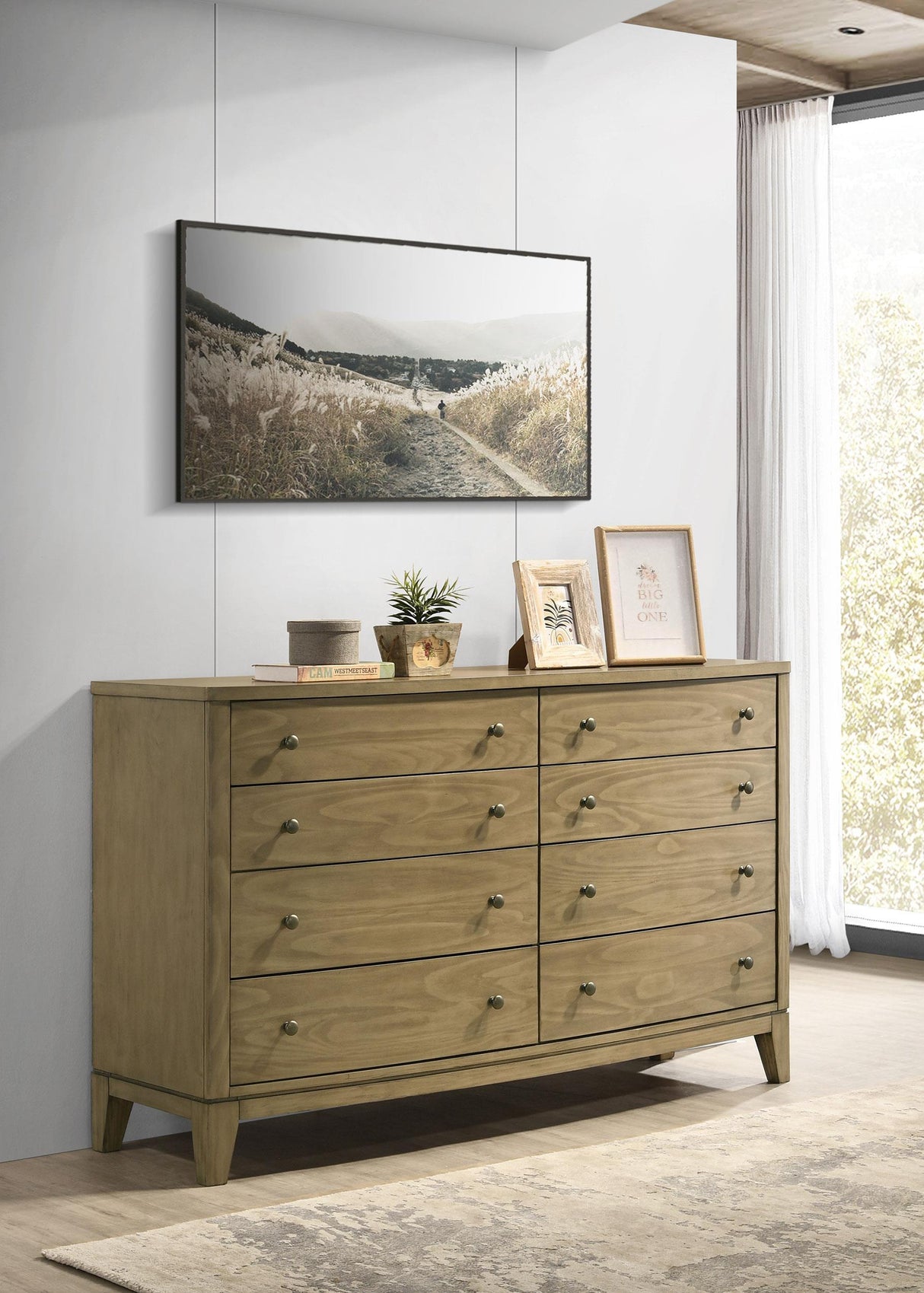 Granada Natural Pine 8-Drawer Dresser Cabinet – Luna Furniture Granada Natural Pine 8-Drawer Dresser Cabinet – Luna Furniture