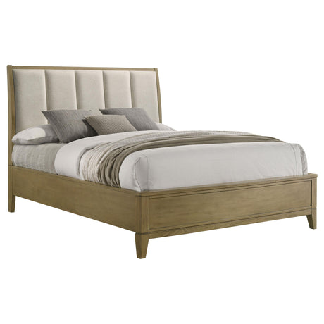 Granada Natural Pine Upholstered Queen Panel Bed from Coaster - Luna Furniture