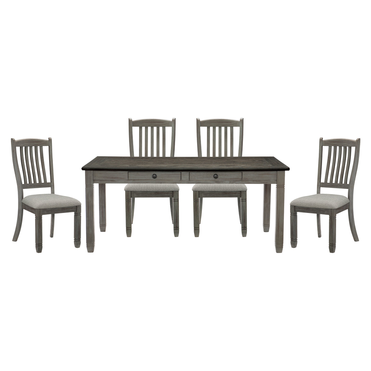 Granby Antique Gray 5-Piece Dining Set from Homelegance - Luna Furniture